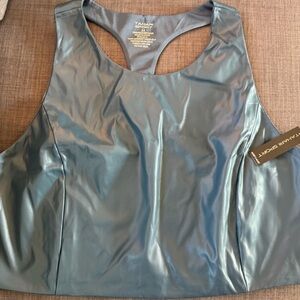 NWT Tahari Sport Metallic Blue Tank Top
